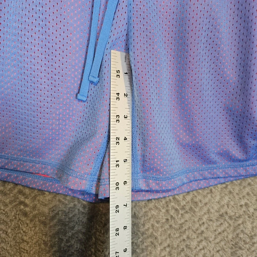 Danskin Now Womens Mesh Athletic Shorts Blue Pink Stripe DL23B-250N Small 4-6‎